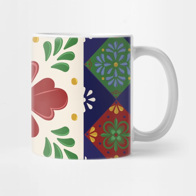 Mexican Talavera Floral Pattern by Akbaly by Akbaly